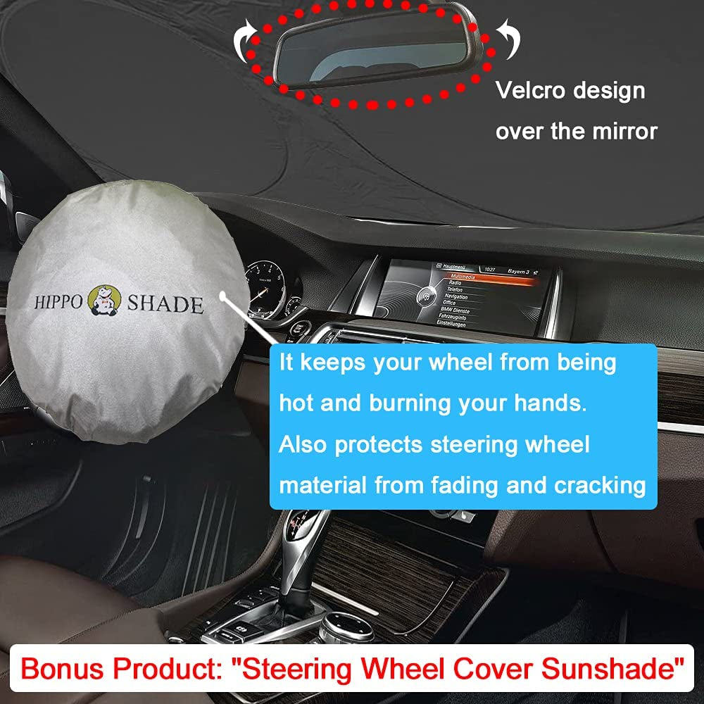 Windshield sun cover for car/truck + Bonus Wheel cover